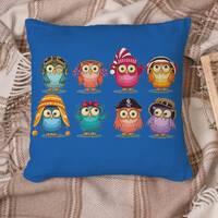 Cute Owls In Hats - Cushion / Pillow Cover / Panel / Fabric