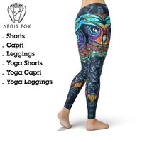 Owl Ornamental Leggings, Printed Leggings, Workout Leggings, Festival Pants, Yoga Leggings, Owl Legg