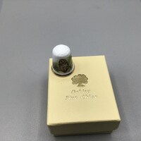 Oakley Fine China Thimble - Owl on Pine Tree Branch, Gold-tone Band at Bottom Edge - Made in England