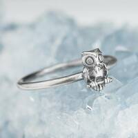 Sterling Silver Owl Ring Solid .925 Night Owl Rings Custom Sizes