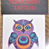 Coast Salish First Nation 'Owl' Temporary Tattoo Pacific North West Native Indigenous Art