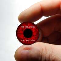 Owl Glass Eyes - Red Zombie Doll Sculpture Taxidermy Eyeballs Handmade Glass Cabochons 8mm 10mm 12mm