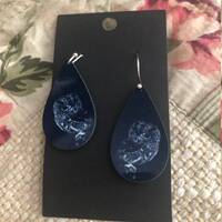 Screech Owl Oval Dangle Pierced Earrings Wildlife Animal Artwork Scratch Board