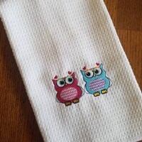 Valentine's Owls Towel