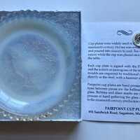 Vintage Pairpoint Glass Screech Owl Cup Plate, Cape Cod Bird Series Collectible Decor, Hand-Pressed 