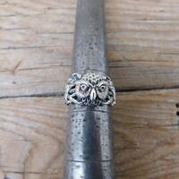 Owl ring handmade in sterling silver 925 with great detail