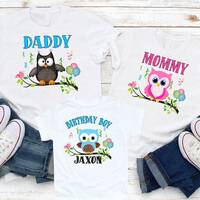 Birthday Family Shirt, Owl's Family T-shirts, Birthday Boy Shirt, Owl Shirt, Customize, Personal