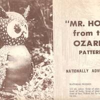1970s Ozark Mr. Hoot Calico Owl Pattern Fabric Stuffed Bird Home Decor Vintage Sewing Pattern UNCUT