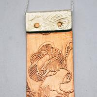 Copper and silver Owl necklace