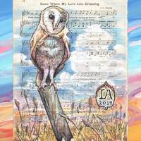 Barn Owl Daydreaming Illustration on Songbook Page - Museum Quality Print - Archival 8 x 10 inches