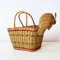 Handmade Wicker Owl Bag: Decorative Summer Basket