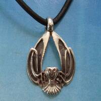 BARN OWL Bird Pendant, Desing celtic, Charm Handmade Jewel in Sterling Silver 925, Necklace, Animal 