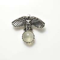 Great Horned Owl Pendant in Sterling Silver