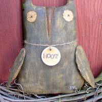 Hootie Owl EPATTERN -primitive country halloween fall autumn cloth doll craft ornament digital downl
