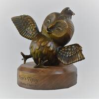 Bronze Owl Sculpture - "Hoo's Tipsy" by Martha Chavez