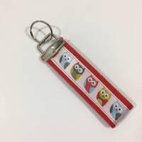 Handmade Owl Key Fob - Owl Keychain - ribbon key fob - Webbing Keychain - Handmade Keychain