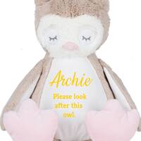 Personalised Owl Soft Toy - Teddy Bear - Soft Toy - Bear Plush Toy- Baby Toy - Childs Toy - New Baby