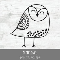 Cute Owl SVG File for Cricut & Silhouette Machines, Owl dxf, Owl png, Owl eps