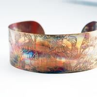 Medium coloured copper owl bangle 