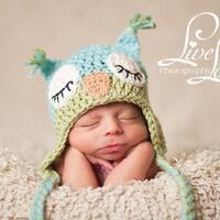 Sleepy Owl Hat, Baby Owl hat, Bird hat, Baby owl costume - Photo prop