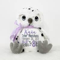 Personalized Stuffed Animal, Personalized Owl, Birth Announcement, Embroidered Stuffed Animal, Perso