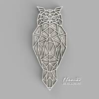 Multilayer Geometric shape owl, Laser cut file, SVG Ai EPS Dxf laser cut wall art, cut template vect
