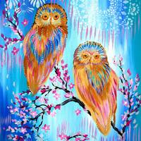 owl painting, owl paintings, abstract owls, with bright colours, colorful owl, colourful owl, colour