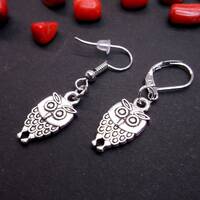 Silver Owl Dangle Earring: Wisdom Symbol, Wild Animal