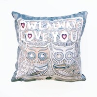 Owl Always love you Vegan Suede Square Cushion