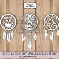 Owl Dreamcatcher SVG, Laser Cut File (Digital Download)
