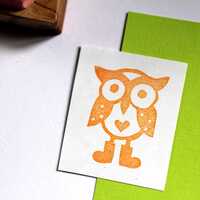 Owl rubber stamp //Bird rubber stamp // long horned owl// Bird themed party //Halloween stamp// hand