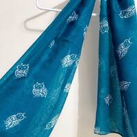Scarf for Women Lightweight Owl Print Teal Green Scarf for Fall Winter Scarves Shawl Wrap