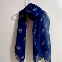 Owl Scarf Navy Blue