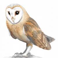 Barn Owl Watercolor Print
