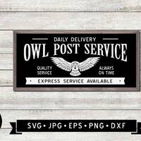 Owl Post Service Sign SVG, Halloween Wall Sign, Rustic Halloween Sign, Halloween Party DIY SVG, Owl 