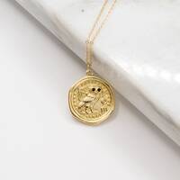 Athena Necklace, Gold Owl Necklace, Coin Gold Necklace, Greek Coin Replica Necklace