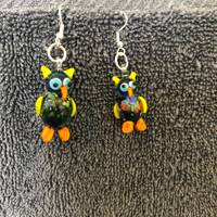 Glass Owl Earrings