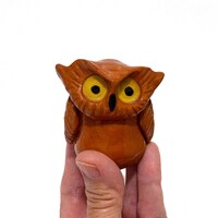 Owl Figurine, Halloween Decor, Woodland Animal Cake Topper, Handmade Ceramics