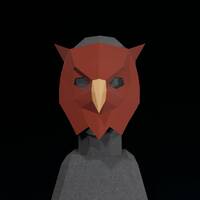 Owl bird PAPERCRAFT MASK PDF Template- 3D masquerade costume for Halloween