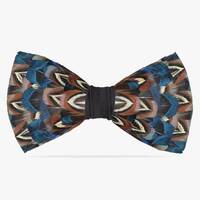 Owl blue: hand-made bow tie feather, made of bird feathers, unique, wedding, feather, gift for him, 