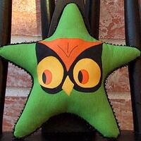 Halloween Owl Pillow, Hand Painted Owl, Halloween Cupboard Tuck, Vintage Style Halloween,  Folk Art 