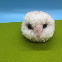 Pom Pom barn owl head animal guide magnet