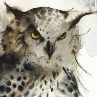 Owl painting, owl watercolor print, owl art print, Great Horned Owl- Large Archival Art Print, Owl a