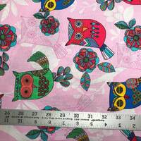 Cute Owl Fabric on Light Pink by Timeless Treasures - 1 Yard - Lightweight Fabric