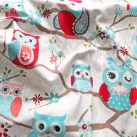 Nested Owls on Branches  T-00335 by Adorn Girls half metre for Adornit Patchwork Quilting Dressmakin