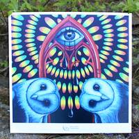 Psychedelic Owl Art Print: Geometric Third Eye Decor