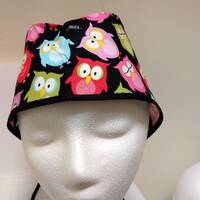 Sleepy Owls Unisex Surgical Scrub Hats for Short Hair 