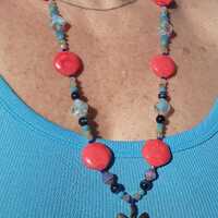 Owl Pendant Necklace: Mixed Bead Statement Necklace