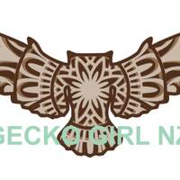 3D 4 layer Mandala Owl Paper/Laser Cut Digital Download SVG Template