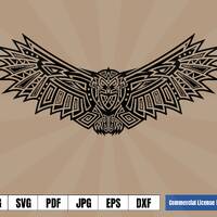 Viking Owl Celtic Bird of Wisdom Art Logo .svg .png Vector for digital & printing projects T-Shi